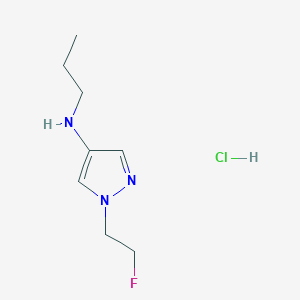 molecular formula C8H15ClFN3 B12235098 1-(2-fluoroethyl)-N-propylpyrazol-4-amine;hydrochloride 