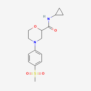 molecular formula C15H20N2O4S B12235100 N-cyclopropyl-4-(4-methanesulfonylphenyl)morpholine-2-carboxamide 