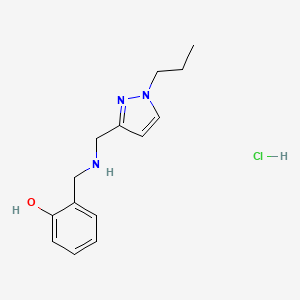 molecular formula C14H20ClN3O B12235104 2-[[(1-Propylpyrazol-3-yl)methylamino]methyl]phenol;hydrochloride 