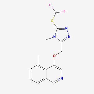 molecular formula C15H14F2N4OS B1223511 4-[[5-(Difluoromethylthio)-4-methyl-1,2,4-triazol-3-yl]methoxy]-5-methylisoquinoline 