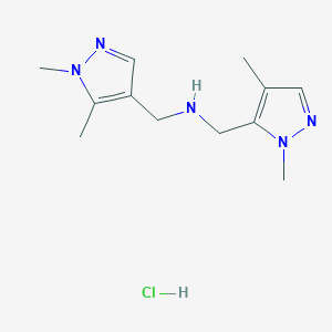 molecular formula C12H20ClN5 B12235151 1-(1,4-dimethyl-1H-pyrazol-5-yl)-N-[(1,5-dimethyl-1H-pyrazol-4-yl)methyl]methanamine 