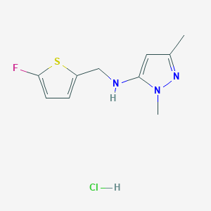 molecular formula C10H13ClFN3S B12235196 N-[(5-fluoro-2-thienyl)methyl]-1,3-dimethyl-1H-pyrazol-5-amine 