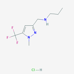 molecular formula C9H15ClF3N3 B12235201 {[1-Methyl-5-(trifluoromethyl)-1h-pyrazol-3-yl]methyl}propylamine 
