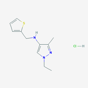 molecular formula C11H16ClN3S B12235217 1-ethyl-3-methyl-N-(2-thienylmethyl)-1H-pyrazol-4-amine 