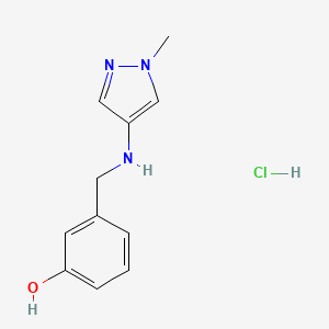 molecular formula C11H14ClN3O B12235257 3-[[(1-Methylpyrazol-4-yl)amino]methyl]phenol;hydrochloride 