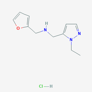 molecular formula C11H16ClN3O B12235261 1-(1-ethyl-1H-pyrazol-5-yl)-N-(2-furylmethyl)methanamine 
