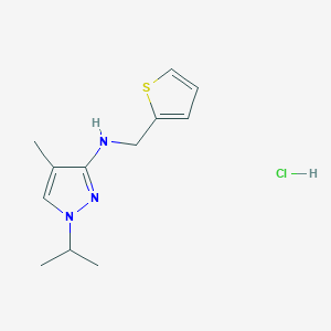 molecular formula C12H18ClN3S B12235268 1-isopropyl-4-methyl-N-(2-thienylmethyl)-1H-pyrazol-3-amine 