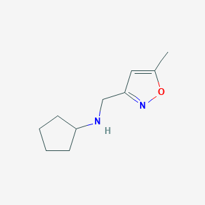 molecular formula C10H16N2O B12235326 N-[(5-methyl-1,2-oxazol-3-yl)methyl]cyclopentanamine 