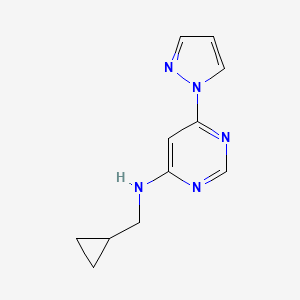 molecular formula C11H13N5 B12235342 N-(cyclopropylmethyl)-6-(1H-pyrazol-1-yl)pyrimidin-4-amine 