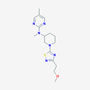 molecular formula C16H24N6OS B12235361 N-{1-[3-(2-methoxyethyl)-1,2,4-thiadiazol-5-yl]piperidin-3-yl}-N,5-dimethylpyrimidin-2-amine 