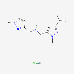 molecular formula C13H22ClN5 B12235365 1-(3-isopropyl-1-methyl-1H-pyrazol-5-yl)-N-[(1-methyl-1H-pyrazol-3-yl)methyl]methanamine 