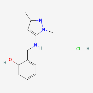 molecular formula C12H16ClN3O B12235382 2-[[(2,5-Dimethylpyrazol-3-yl)amino]methyl]phenol;hydrochloride 