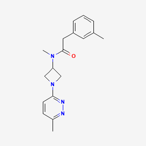 molecular formula C18H22N4O B12235401 N-methyl-2-(3-methylphenyl)-N-[1-(6-methylpyridazin-3-yl)azetidin-3-yl]acetamide 