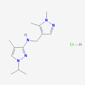 molecular formula C13H22ClN5 B12235435 N-[(1,5-dimethyl-1H-pyrazol-4-yl)methyl]-1-isopropyl-4-methyl-1H-pyrazol-3-amine 