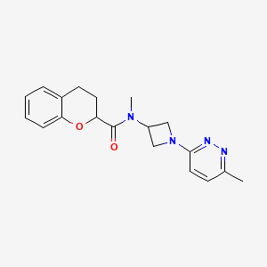 molecular formula C19H22N4O2 B12235445 N-methyl-N-[1-(6-methylpyridazin-3-yl)azetidin-3-yl]-3,4-dihydro-2H-1-benzopyran-2-carboxamide 
