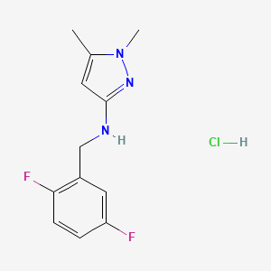 molecular formula C12H14ClF2N3 B12235456 N-[(2,5-difluorophenyl)methyl]-1,5-dimethylpyrazol-3-amine;hydrochloride 