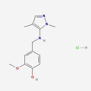 molecular formula C13H18ClN3O2 B12235523 4-[[(2,4-Dimethylpyrazol-3-yl)amino]methyl]-2-methoxyphenol;hydrochloride 