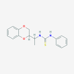 molecular formula C17H18N2O2S B1223554 1-[1-(2,3-Dihydro-1,4-benzodioxin-3-yl)ethyl]-3-phenylthiourea 