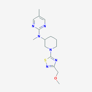 molecular formula C15H22N6OS B12235589 N-{1-[3-(methoxymethyl)-1,2,4-thiadiazol-5-yl]piperidin-3-yl}-N,5-dimethylpyrimidin-2-amine 