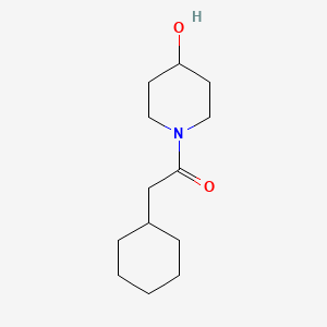 molecular formula C13H23NO2 B12235618 2-Cyclohexyl-1-(4-hydroxypiperidin-1-yl)ethan-1-one 