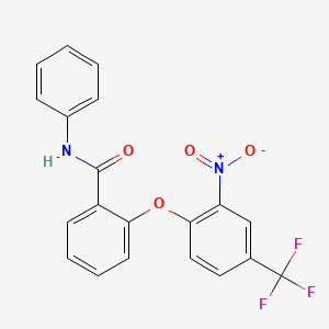 molecular formula C20H13F3N2O4 B1223562 2-[2-nitro-4-(trifluoromethyl)phenoxy]-N-phenylbenzamide 
