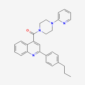 molecular formula C28H28N4O B1223563 [2-(4-Propylphenyl)-4-quinolinyl]-[4-(2-pyridinyl)-1-piperazinyl]methanone 