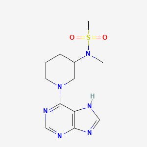 molecular formula C12H18N6O2S B12235632 N-methyl-N-[1-(9H-purin-6-yl)piperidin-3-yl]methanesulfonamide 