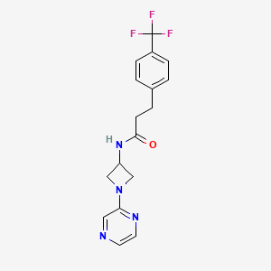 molecular formula C17H17F3N4O B12235647 N-[1-(pyrazin-2-yl)azetidin-3-yl]-3-[4-(trifluoromethyl)phenyl]propanamide 