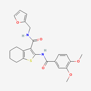 molecular formula C23H24N2O5S B1223565 2-[(3,4-dimethoxybenzoyl)amino]-N-(2-furylmethyl)-4,5,6,7-tetrahydro-1-benzothiophene-3-carboxamide 