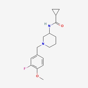 molecular formula C17H23FN2O2 B12235660 N-{1-[(3-fluoro-4-methoxyphenyl)methyl]piperidin-3-yl}cyclopropanecarboxamide 