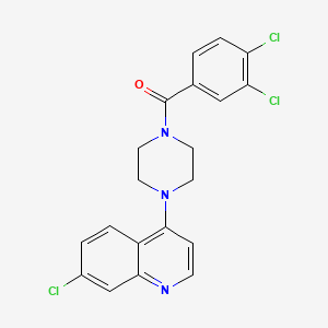 molecular formula C20H16Cl3N3O B1223568 [4-(7-Chloro-4-quinolinyl)-1-piperazinyl]-(3,4-dichlorophenyl)methanone 