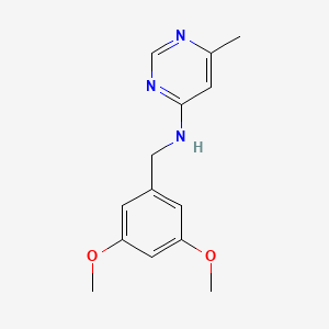 molecular formula C14H17N3O2 B12235686 N-[(3,5-dimethoxyphenyl)methyl]-6-methylpyrimidin-4-amine 