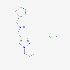 molecular formula C13H24ClN3O B12235709 1-(1-isobutyl-1H-pyrazol-4-yl)-N-(tetrahydrofuran-2-ylmethyl)methanamine 