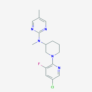 molecular formula C16H19ClFN5 B12235718 N-[1-(5-chloro-3-fluoropyridin-2-yl)piperidin-3-yl]-N,5-dimethylpyrimidin-2-amine 