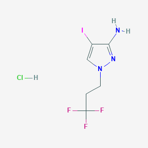 molecular formula C6H8ClF3IN3 B12235731 4-iodo-1-(3,3,3-trifluoropropyl)-1H-pyrazol-3-amine 