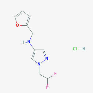 molecular formula C10H12ClF2N3O B12235762 1-(2,2-difluoroethyl)-N-(2-furylmethyl)-1H-pyrazol-4-amine 