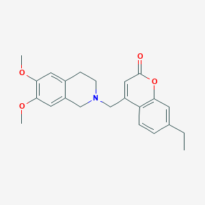 4-[(6,7-dimethoxy-3,4-dihydro-1H-isoquinolin-2-yl)methyl]-7-ethyl-1-benzopyran-2-one
