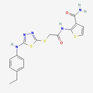 2-[[2-[[5-(4-Ethylanilino)-1,3,4-thiadiazol-2-yl]thio]-1-oxoethyl]amino]-3-thiophenecarboxamide