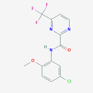 molecular formula C13H9ClF3N3O2 B12235796 N-(5-chloro-2-methoxyphenyl)-4-(trifluoromethyl)pyrimidine-2-carboxamide 