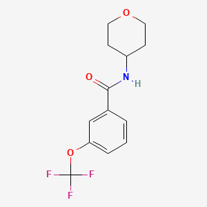 molecular formula C13H14F3NO3 B12235821 N-(oxan-4-yl)-3-(trifluoromethoxy)benzamide 