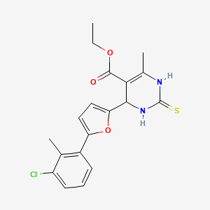 4-[5-(3-chloro-2-methylphenyl)-2-furanyl]-6-methyl-2-sulfanylidene-3,4-dihydro-1H-pyrimidine-5-carboxylic acid ethyl ester