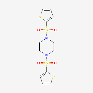 molecular formula C12H14N2O4S4 B1223590 1,4-Bis(thiophen-2-ylsulfonyl)piperazine 