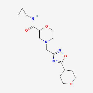 molecular formula C16H24N4O4 B12235936 N-cyclopropyl-4-{[5-(oxan-4-yl)-1,2,4-oxadiazol-3-yl]methyl}morpholine-2-carboxamide 
