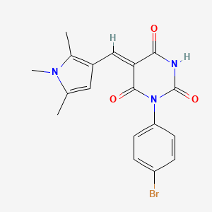 (5Z)-3-(4-bromophenyl)-6-hydroxy-5-[(1,2,5-trimethyl-1H-pyrrol-3-yl)methylidene]pyrimidine-2,4(3H,5H)-dione