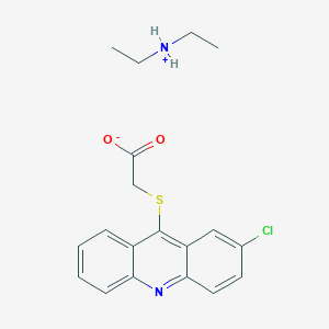 molecular formula C19H21ClN2O2S B012236 ((2-Chloro-9-acridinyl)thio)acetic acid compd. with N-ethylethanamine (1:1) CAS No. 106636-60-6