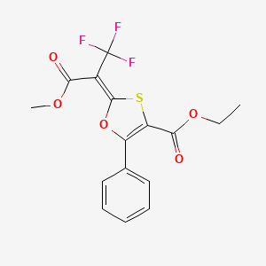 ethyl (2Z)-5-phenyl-2-(1,1,1-trifluoro-3-methoxy-3-oxopropan-2-ylidene)-1,3-oxathiole-4-carboxylate