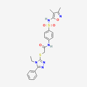 N-[4-[(3,4-dimethyl-5-isoxazolyl)sulfamoyl]phenyl]-2-[(4-ethyl-5-phenyl-1,2,4-triazol-3-yl)thio]acetamide
