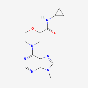 molecular formula C14H18N6O2 B12236070 N-cyclopropyl-4-(9-methyl-9H-purin-6-yl)morpholine-2-carboxamide 