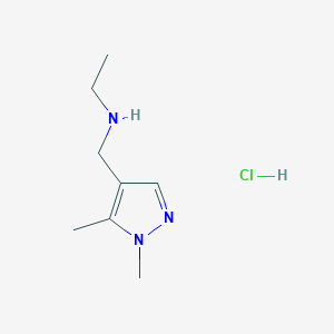 molecular formula C8H16ClN3 B12236080 [(1,5-dimethyl-1H-pyrazol-4-yl)methyl]ethylamine 