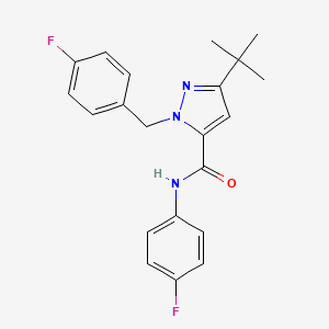 5-tert-butyl-N-(4-fluorophenyl)-2-[(4-fluorophenyl)methyl]-3-pyrazolecarboxamide